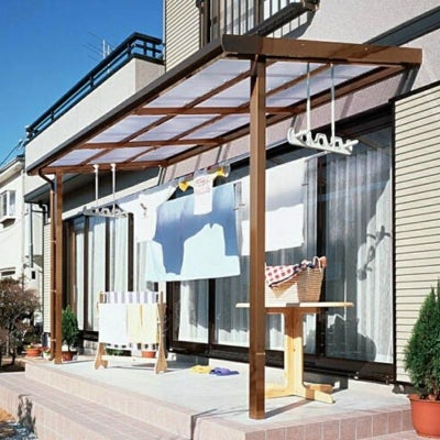 LIXILナーラテラス 600タイプ 関東間 間口7300mm(4.0間)×出幅885mm(3尺) 耐積雪20cm 標準柱