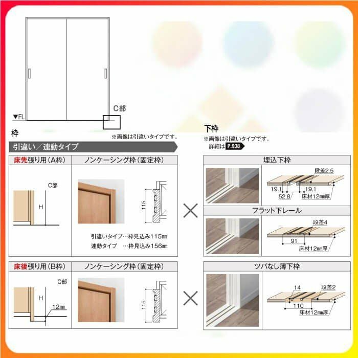 クローゼットドア ラシッサ D ヴィンティア 引き戸 連動タイプ LAA ノンケーシング枠 2623 W2542×H2306mm リクシル/トステム 引戸 収納 押し入れ 棚 扉 LIXIL/TOSTEM 収納 押し入れ リビング建材 室内建具 リフォーム DIY 4枚目