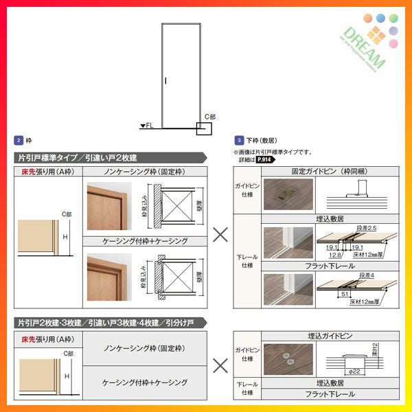 9/28値上げ】 可動間仕切り 引違い戸3枚建 引戸上吊方式 ラシッサD