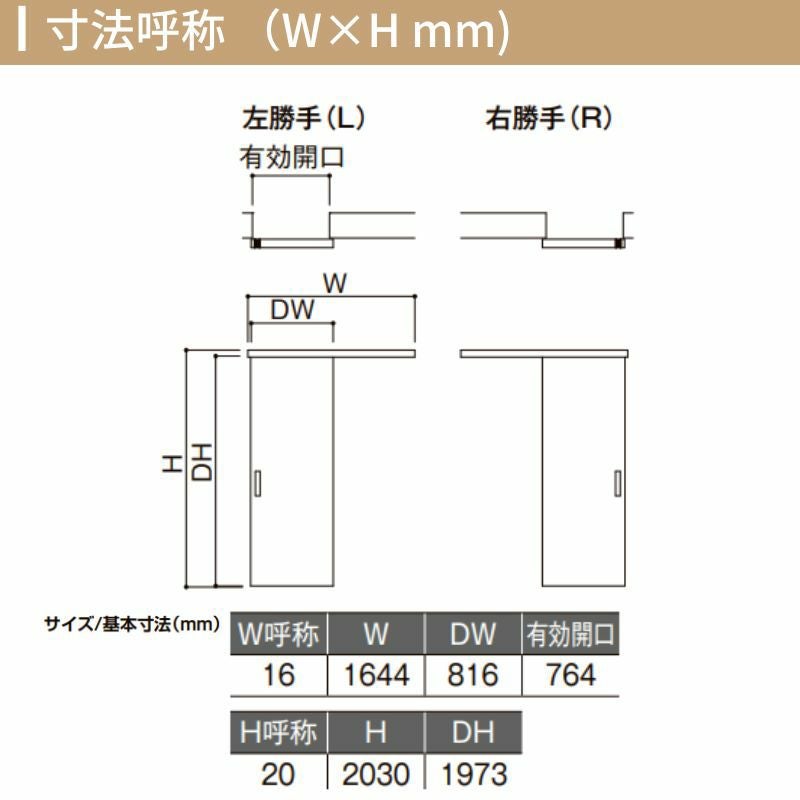 クローゼットドア ラシッサS 引き戸 アウトセット アルミタイプ LZB 1620 W1644×H2023mm リクシル トステム/トステム 引戸 収納 押し入れ 棚 扉 LIXIL/TOSTEM リビング建材 室内建具 扉 戸 DIY 5枚目