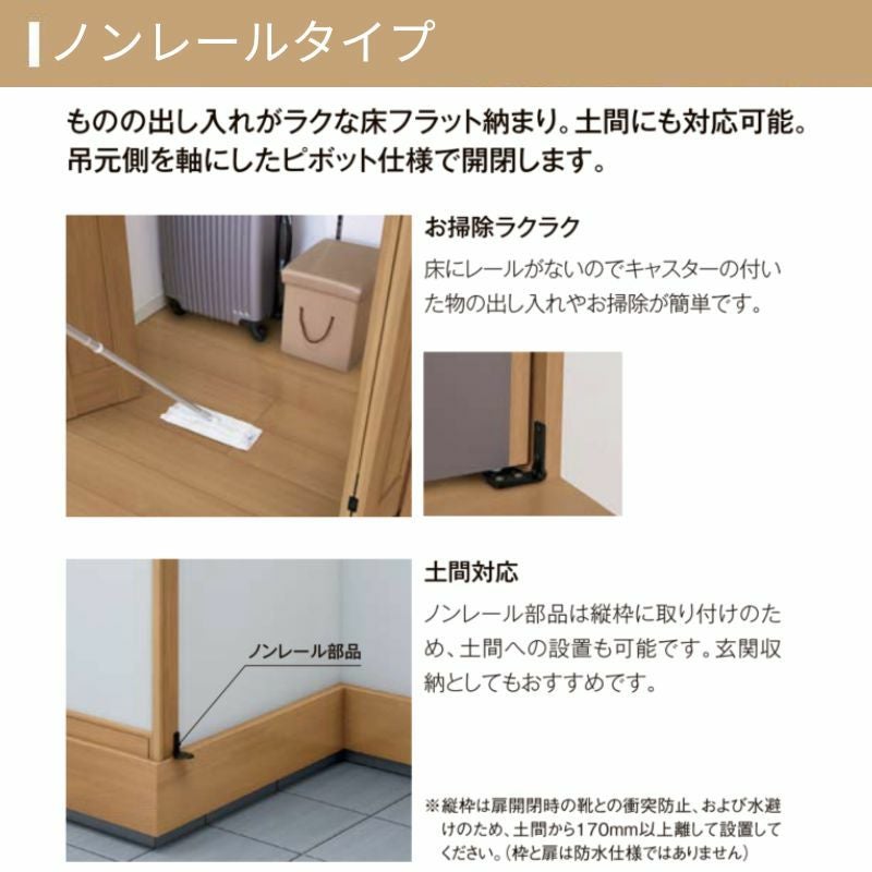 LIXIL クローゼット扉 ドア 4枚 折れ戸 ラシッサS ノンレールタイプ