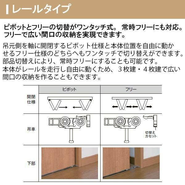 LIXIL クローゼット扉 ドア 2枚 折れ戸 ラシッサS レールタイプ LAB