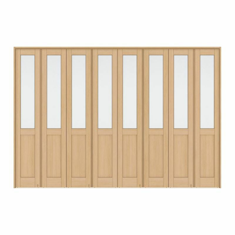 可動間仕切り 8枚建 折れ戸 ラシッサS ガラスタイプ LGA ケーシング枠 3423 W3386×H2306mm リクシル トステム 室内引き戸 折戸 ドア LIXIL/TOSTEM リビング建材 室内建具 居室ドア 戸 扉 リフォーム DIY