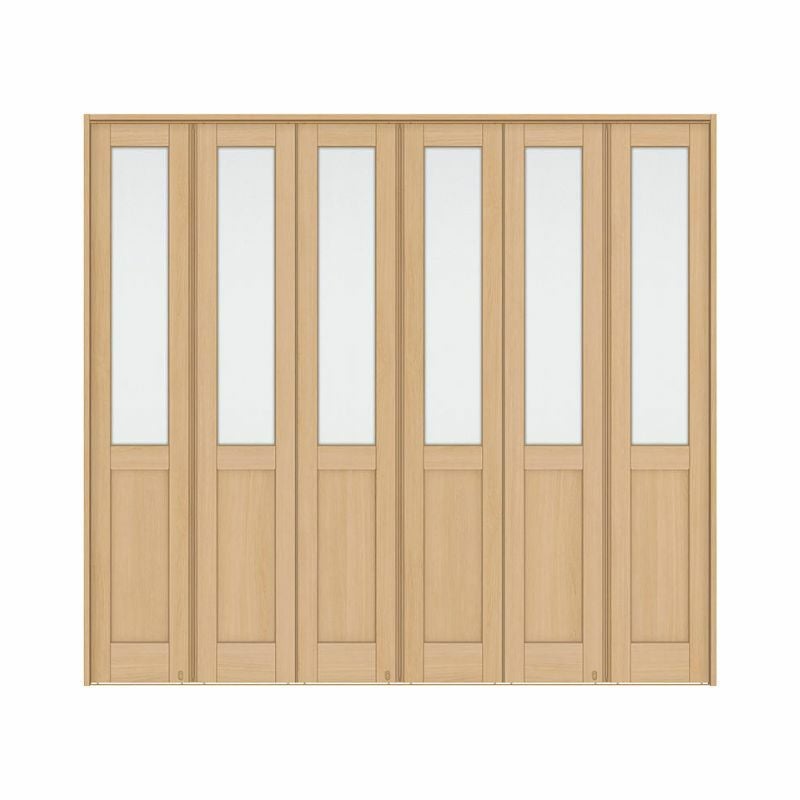 可動間仕切り 6枚建 折れ戸 ラシッサS ガラスタイプ LGA ケーシング枠 2423 W2445×H2306mm リクシル トステム 室内引き戸 折戸 ドア LIXIL/TOSTEM リビング建材 室内建具 居室ドア 戸 扉 リフォーム DIY