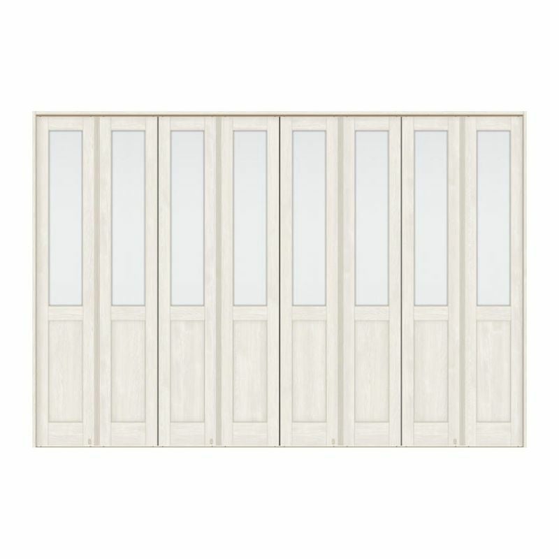 可動間仕切り 8枚建 折れ戸 ラシッサS ガラスタイプ LGA ノンケーシング枠 3423 W3386×H2306mm リクシル トステム 室内引き戸 折戸 ドア LIXIL/TOSTEM リビング建材 室内建具 居室ドア 戸 扉 リフォーム DIY