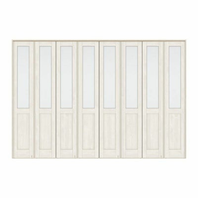可動間仕切り 8枚建 折れ戸 ラシッサS ガラスタイプ LGA ノンケーシング枠 3423 W3386×H2306mm リクシル トステム 室内引き戸 折戸 ドア LIXIL/TOSTEM リビング建材 室内建具 居室ドア 戸 扉 リフォーム DIY
