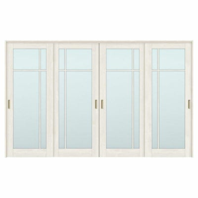 可動間仕切り 引き違い戸 4枚建 引戸上吊方式 ラシッサS ガラスタイプ LGK ノンケーシング枠 3220/3223 リクシル トステム 室内引き戸 上吊り 引違い戸 LIXIL/TOSTEM リビング建材 室内建具 居室ドア 戸 扉 リフォーム DIY