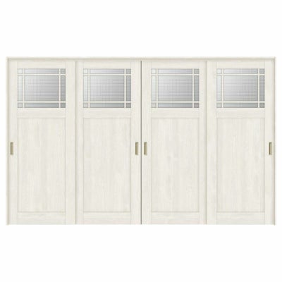 可動間仕切り 引き違い戸 4枚建 引戸上吊方式 ラシッサS ガラスタイプ LGJ ノンケーシング枠 3220/3223 リクシル トステム 室内引き戸 上吊り 引違い戸 LIXIL/TOSTEM リビング建材 室内建具 居室ドア 戸 扉 リフォーム DIY