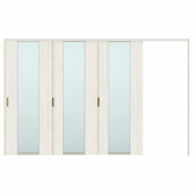 可動間仕切り 片引き戸 3枚建 引戸上吊方式 ラシッサS ガラスタイプ LGN ノンケーシング枠 3220/3223 リクシル トステム 室内引き戸 上吊り片引戸 LIXIL/TOSTEM リビング建材 室内建具 居室ドア 戸 扉 リフォーム DIY