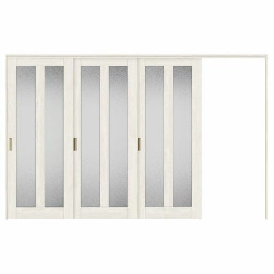 可動間仕切り 片引き戸 3枚建 引戸上吊方式 ラシッサS ガラスタイプ LGG ノンケーシング枠 3220/3223 リクシル トステム 室内引き戸 上吊り片引戸 LIXIL/TOSTEM リビング建材 室内建具 居室ドア 戸 扉 リフォーム DIY