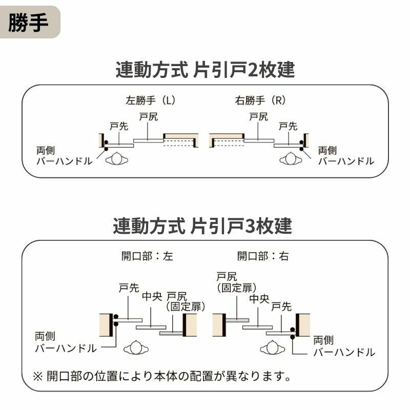 室内引戸 片引き戸 2枚建 連動方式 ラシッサS パネルタイプ LAB ノン