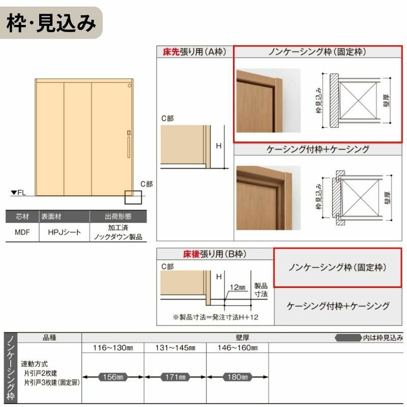 DIYに。引きドア２枚 かんたん建具 2枚引き違い戸 押入 Vコマ付 開口幅〜W1800mm 開口高さ
