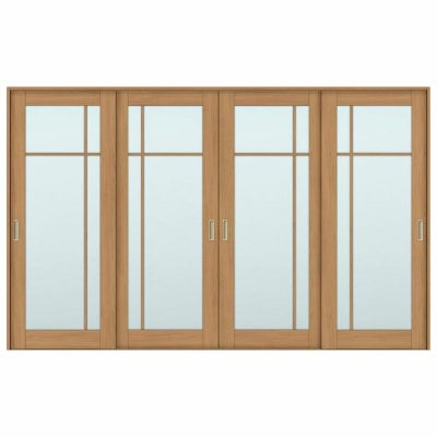 室内引戸 引き違い戸 4枚建 Vレール方式 ラシッサS ガラスタイプ LGK ケーシング付枠 3220 W3253×H2023mm リクシル トステム 引違い戸 ドア 引き戸 LIXIL/TOSTEM リビング建材 室内建具 戸 扉 ドア リフォーム DIY