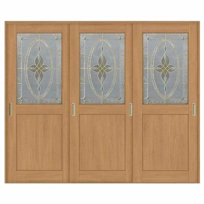 室内引戸 引き違い戸 3枚建 Vレール方式 ラシッサS クラシックタイプ LWB ケーシング付枠 2420 W2432×H2023mm リクシル トステム 引違い戸 ドア 引き戸 LIXIL/TOSTEM リビング建材 室内建具 戸 扉 ドア リフォーム DIY