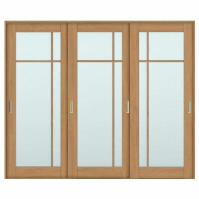 室内引戸 引き違い戸 3枚建 Vレール方式 ラシッサS ガラスタイプ LGK ケーシング付枠 2420 W2432×H2023mm リクシル トステム 引違い戸 ドア 引き戸 LIXIL/TOSTEM リビング建材 室内建具 戸 扉 ドア リフォーム DIY