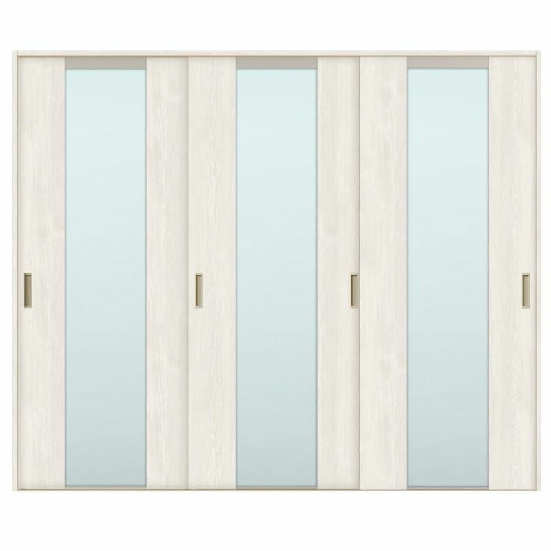 室内引戸 引き違い戸 3枚建 Vレール方式 ラシッサS ガラスタイプ LGN ノンケーシング枠 2420 W2432×H2023mm リクシル トステム 引違い戸 ドア 引き戸 LIXIL/TOSTEM リビング建材 室内建具 戸 扉 ドア リフォーム DIY