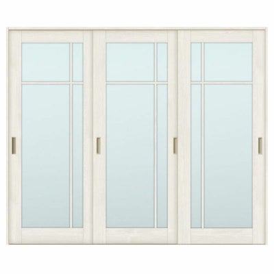 室内引戸 引き違い戸 3枚建 Vレール方式 ラシッサS ガラスタイプ LGK ノンケーシング枠 2420 W2432×H2023mm リクシル トステム 引違い戸 ドア 引き戸 LIXIL/TOSTEM リビング建材 室内建具 戸 扉 ドア リフォーム DIY