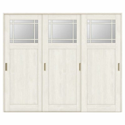 室内引戸 引き違い戸 3枚建 Vレール方式 ラシッサS ガラスタイプ LGJ ノンケーシング枠 2420 W2432×H2023mm リクシル トステム 引違い戸 ドア 引き戸 LIXIL/TOSTEM リビング建材 室内建具 戸 扉 ドア リフォーム DIY