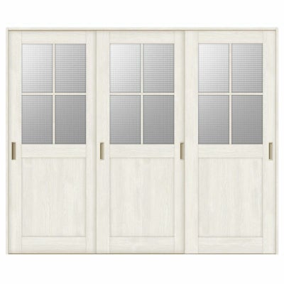 室内引戸 引き違い戸 3枚建 Vレール方式 ラシッサS ガラスタイプ LGH ノンケーシング枠 2420 W2432×H2023mm リクシル トステム 引違い戸 ドア 引き戸 LIXIL/TOSTEM リビング建材 室内建具 戸 扉 ドア リフォーム DIY