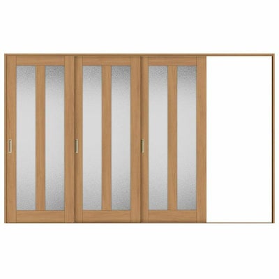 室内引戸 片引き戸 3枚建 Vレール方式 ラシッサS ガラスタイプ LGG ケーシング付枠 3220 W3220×H2023mm リクシル トステム 片引戸 ドア リフォーム LIXIL/TOSTEM リビング建材 室内建具 戸 扉 ドア リフォーム DIY