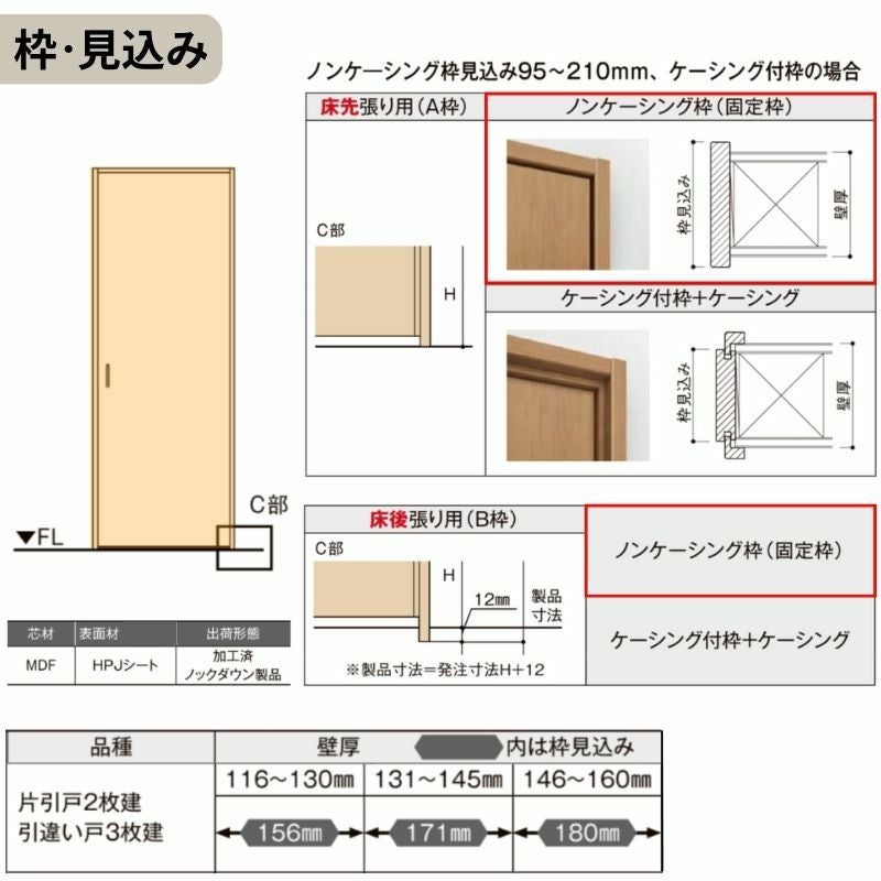 採風 室内引戸 片引き戸 2枚建 Vレール方式 ラシッサS 通風タイプ LTA ノンケーシング枠 2420 W2432×H2023mm リクシル トステム 片引戸 ドア LIXIL/TOSTEM リビング建材 室内建具 戸 扉 ドア リフォーム DIY 7枚目