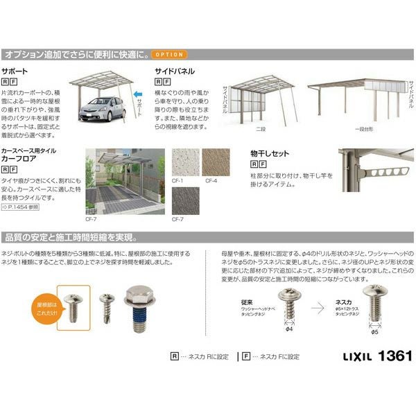 カーポート 2台駐車場 リクシル ネスカF 1台用 Y合掌 27・27-50型 カーポート 2台駐車場 リクシル ネスカF 1台用 Y合掌 27・27-50型