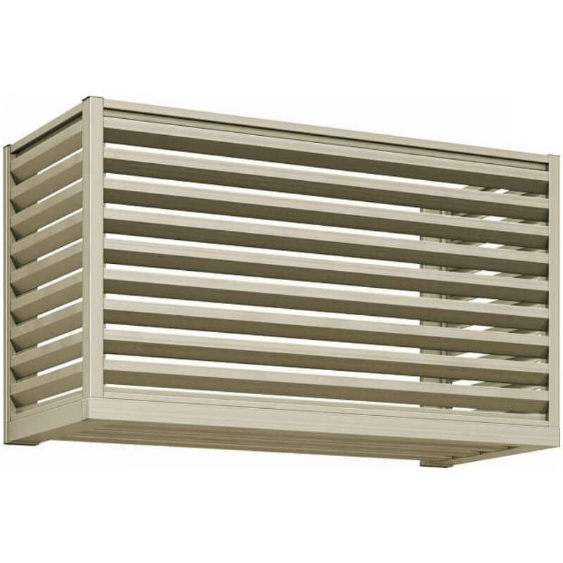 エアコン室外機置き場 １台用 正面ルーバー格子 側面枠のみ 寸法 W1000×D450×H600mm YKKap エアコン室外機置場 規格品 既製品 リフォーム DIY