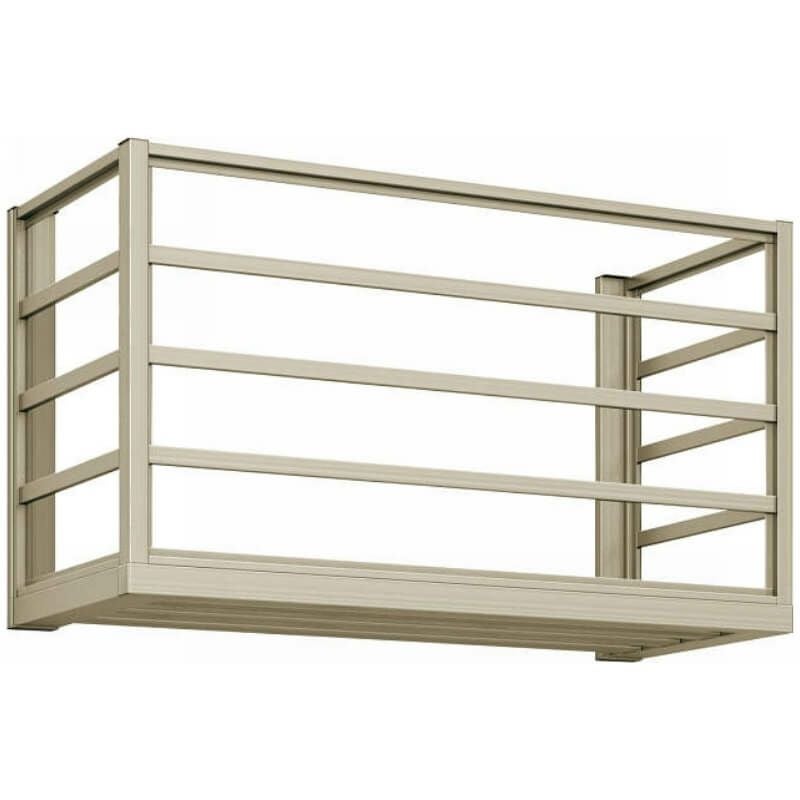 エアコン室外機置き場 ２台用 正面横格子 側面枠のみ 寸法 W1820×D450×H600mm YKKap エアコン室外機置場 規格品 既製品 リフォーム DIY