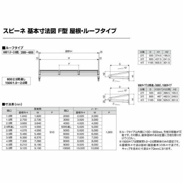 テラス屋根 柱なしタイプ スピーネ リクシル 間口3000×出幅885mm ルーフタイプ 屋根F型 耐積雪対応強度20cm リフォーム DIY 8枚目