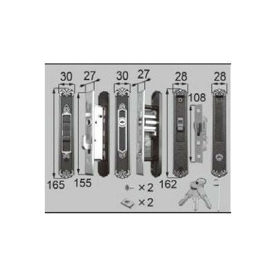 LIXIL/TOSTEM ドア引戸用部品 錠 玄関店舗勝手口引戸 引手錠：引手召合せ内外錠セット[L1Y42] [リクシル][トステム]