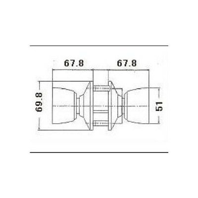 LIXIL/TOSTEM ドア引戸用部品 錠 玄関店舗勝手口テラスドア 把手：握り玉空錠A[DASZ012] [リクシル][トステム]