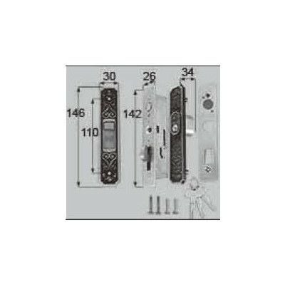 LIXIL/TOSTEM ドア引戸用部品 錠 玄関店舗勝手口引戸 召合せ錠：内外錠[AZWB508] [リクシル][トステム] 2枚目