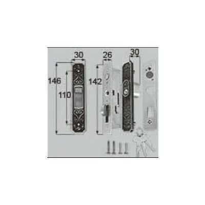 LIXIL/TOSTEM ドア引戸用部品 錠 玄関店舗勝手口引戸 召合せ錠：内外錠[AZWB506] [リクシル][トステム]