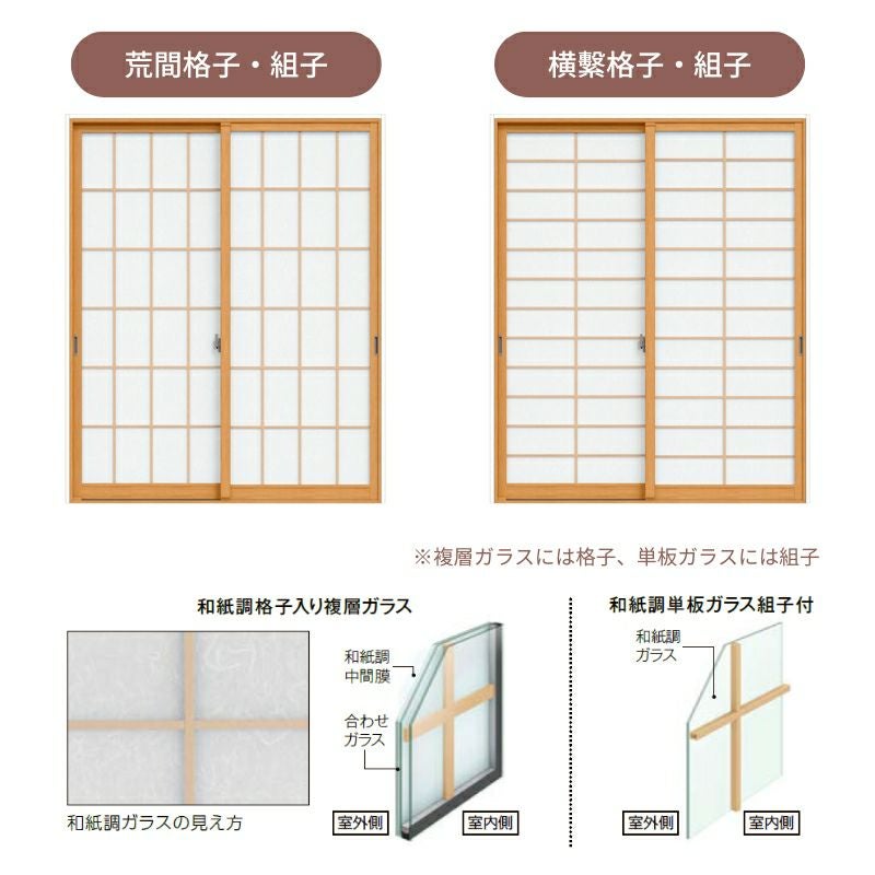 二重窓 内窓 インプラス 4枚建引き違い窓 和紙調単板ガラス3mm組子付 W4001～5000×H1401～1900mm LIXIL リクシル 引違い窓 サッシ 防音 断熱 内窓 2重 窓 室内 屋内 リフォーム DIY 3枚目