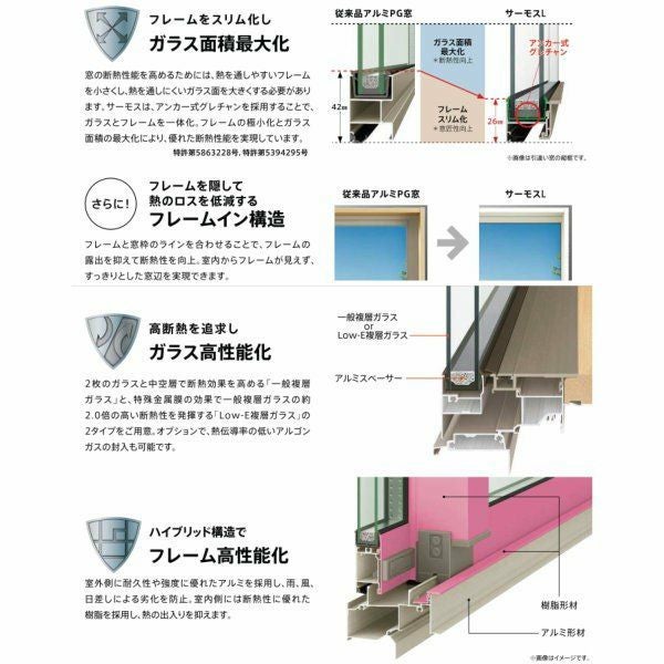引き違い窓 17813 サーモスL W1820×H1370mm LIXIL リクシル アルミ