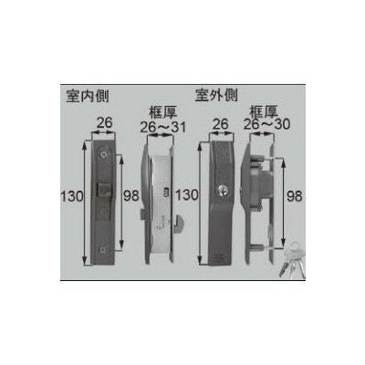 LIXIL/TOSTEM ドア引戸用部品 錠 玄関・店舗・勝手口引戸 召合せ錠：内外錠[H4Y60] [リクシル][トステム]