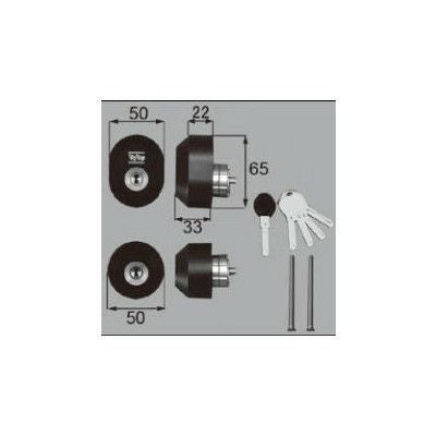 LIXIL/TOSTEM ドア引戸用部品 錠 玄関店舗勝手口テラスドア ロック：シリンダーセットWキー[D3XZ2001] [リクシル][トステム]