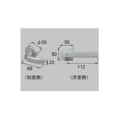LIXIL/TOSTEM リビング建材用部品 ＳＬ(戸襖、和襖、和障子) 戸襖ドア：スクエアC(和室側SN色)把手セット[MZSZCC040] [リクシル][トステム]