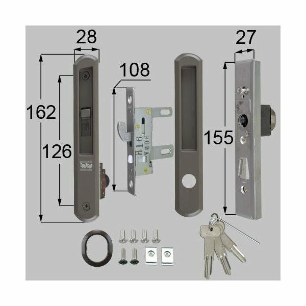 LIXIL/TOSTEM製玄関引戸用引手・引手錠 引手内外錠・召合せ外錠セット L1Y56【リクシル】【トステム】