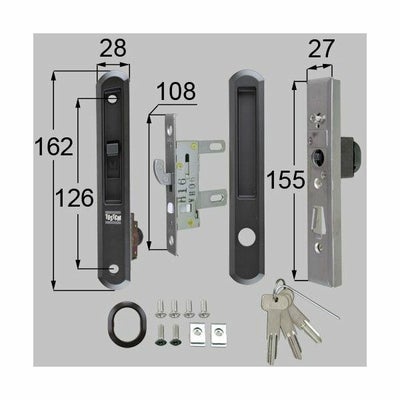 LIXIL/TOSTEM製玄関引戸用引手・引手錠 引手内外錠・召合せ外錠セット L1Y49【リクシル】【トステム】