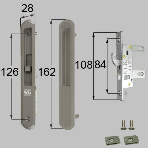 LIXIL/TOSTEM製玄関引戸用召合錠・内錠 引手内錠 L1Y57【リクシル