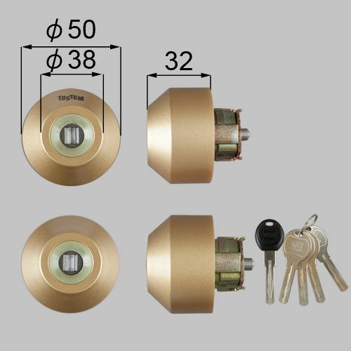 LIXIL/TOSTEM製玄関ドア用ドア錠セット（ユーシン WＸシリンダー） Z-2A2-DHYD【リクシル】【トステム】 2枚目
